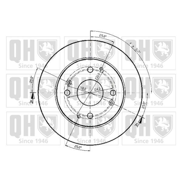 1 disque de frein arrière Quinton Hazell BDC3784