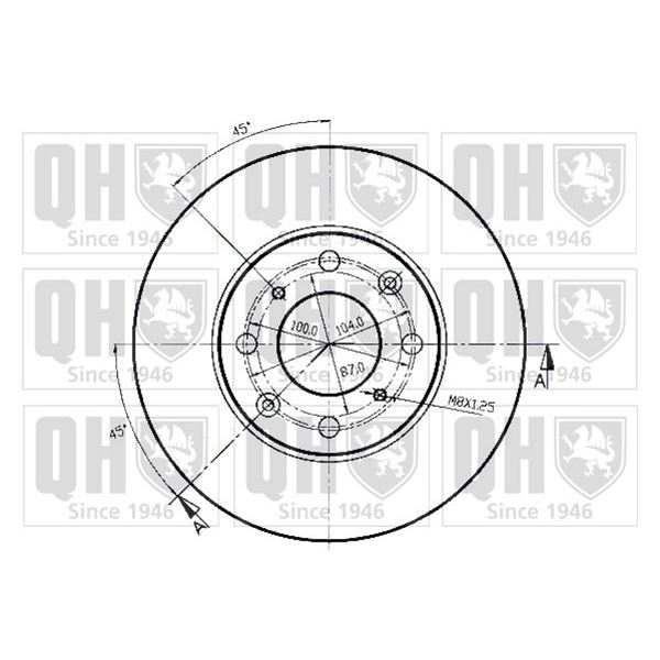 1 disque de frein avant Quinton Hazell BDC3801