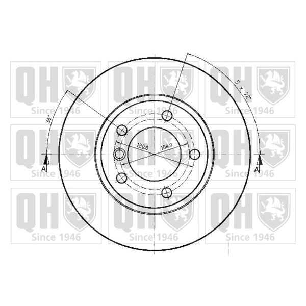 1 disque de frein avant Quinton Hazell BDC3803