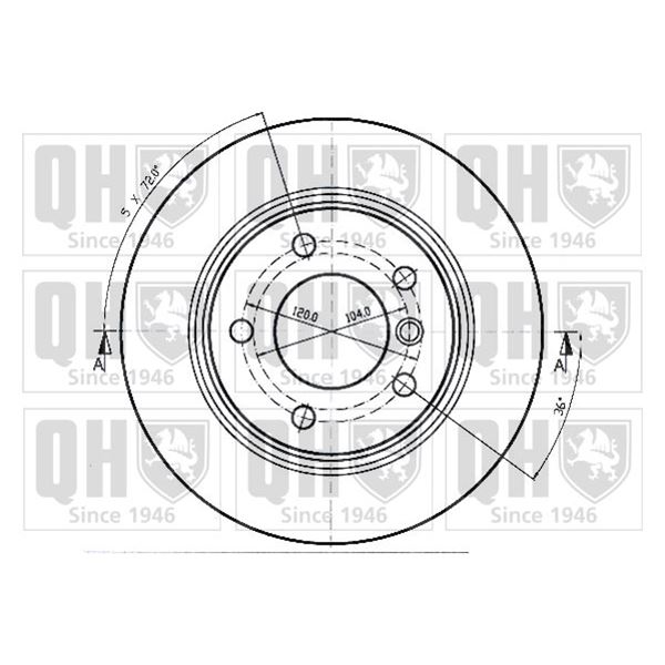 1 disque de frein arrière Quinton Hazell BDC3805