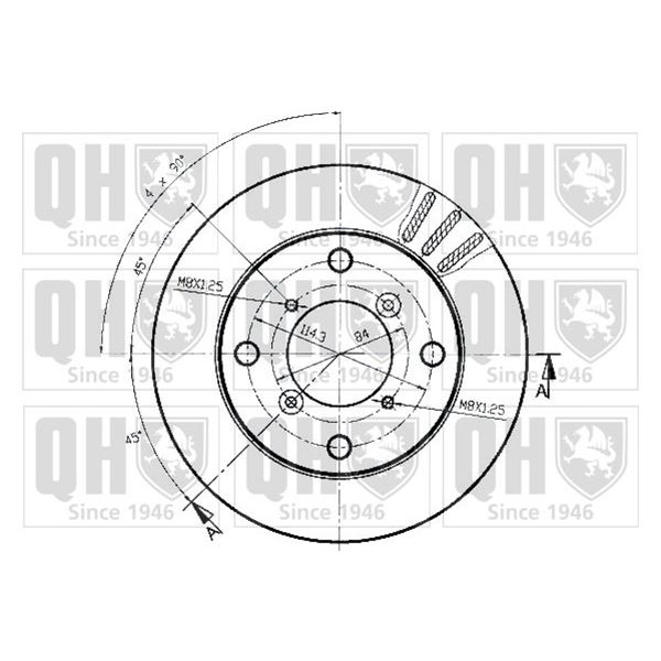 1 disque de frein avant Quinton Hazell BDC3816