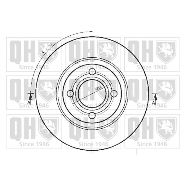 1 disque de frein avant Quinton Hazell BDC3934