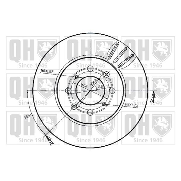 1 disque de frein avant Quinton Hazell BDC4372