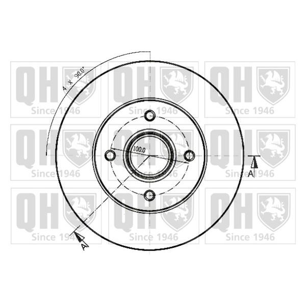 1 disque de frein arrière Quinton Hazell BDC4402