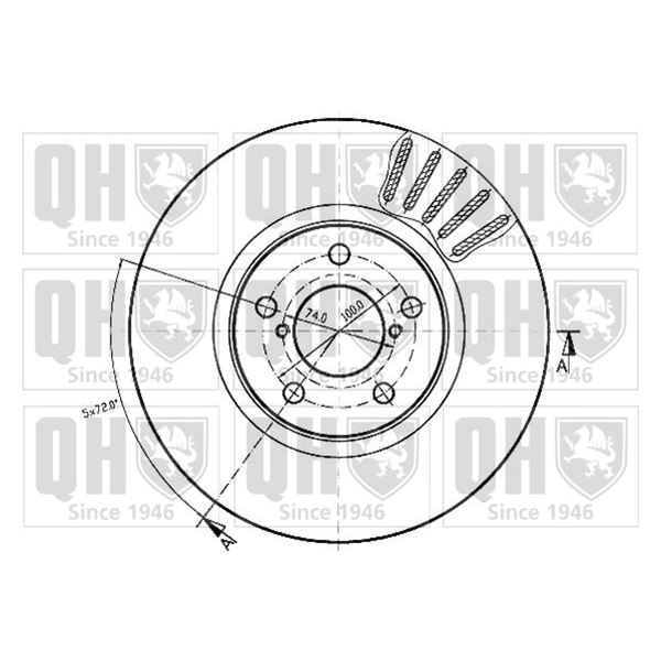 1 disque de frein avant Quinton Hazell BDC4413