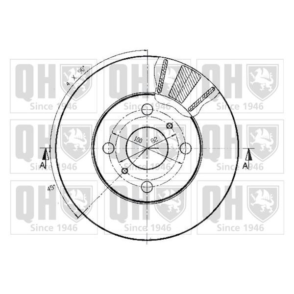 1 disque de frein avant Quinton Hazell BDC4415