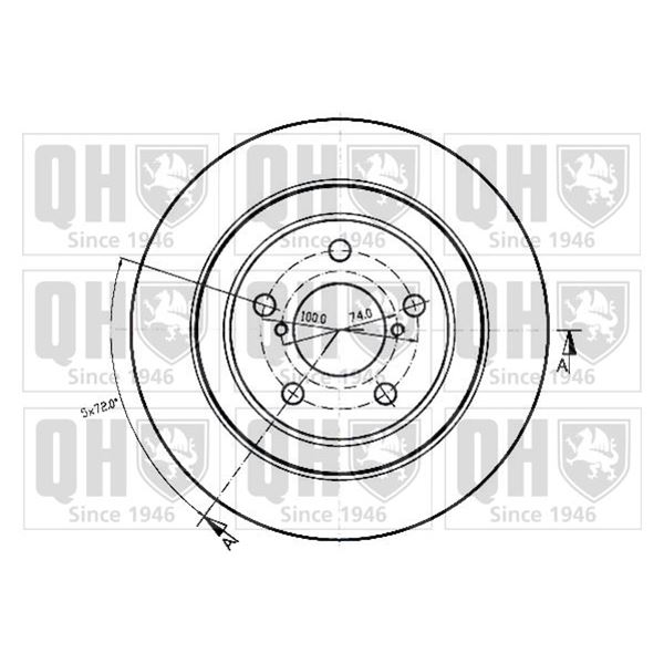 1 disque de frein arrière Quinton Hazell BDC4604