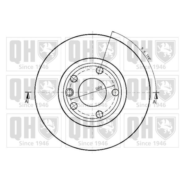 1 disque de frein avant Quinton Hazell BDC4647