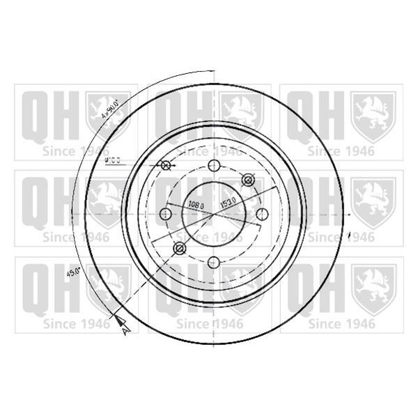 1 disque de frein arrière Quinton Hazell BDC4663