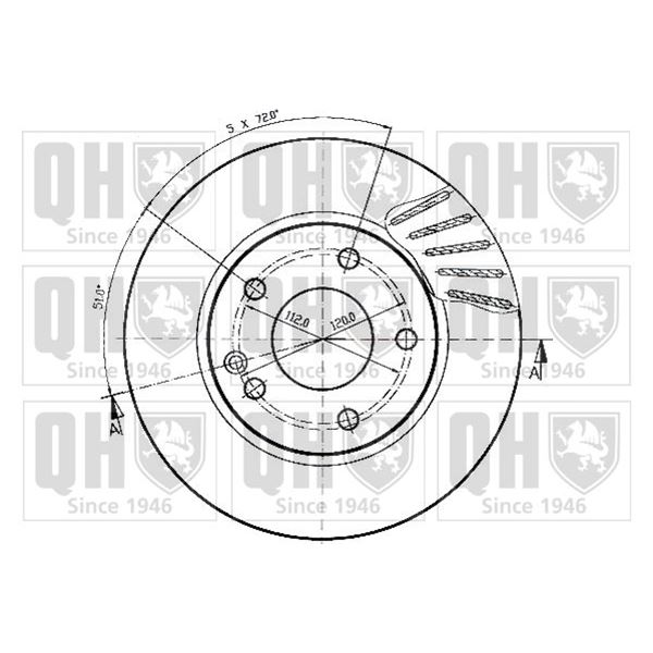 1 disque de frein avant Quinton Hazell BDC4744
