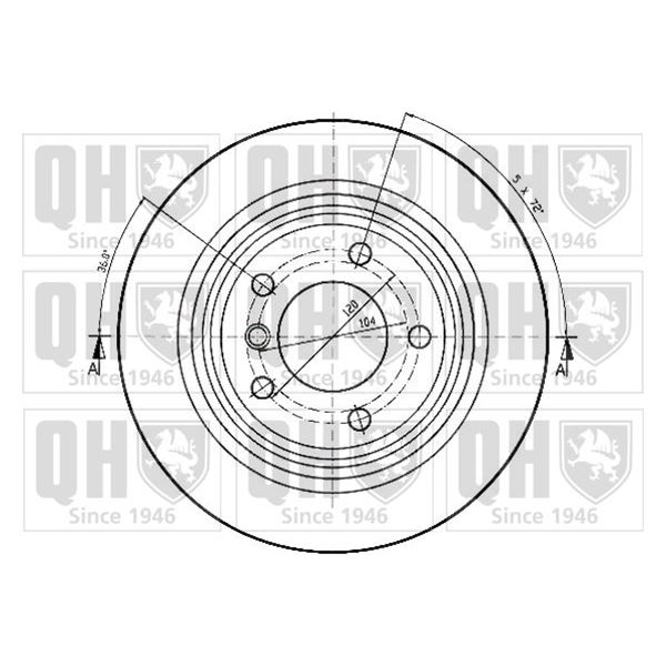 1 disque de frein arrière Quinton Hazell BDC4750