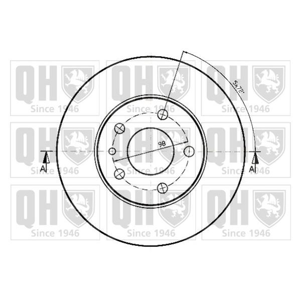 1 disque de frein arrière Quinton Hazell BDC4758