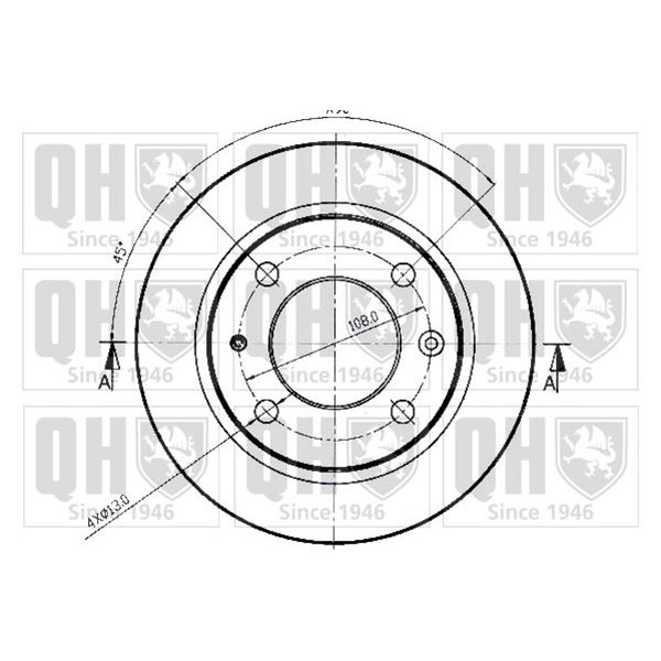 1 disque de frein arrière Quinton Hazell BDC3216