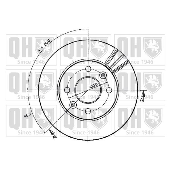 1 disque de frein avant Quinton Hazell BDC3244