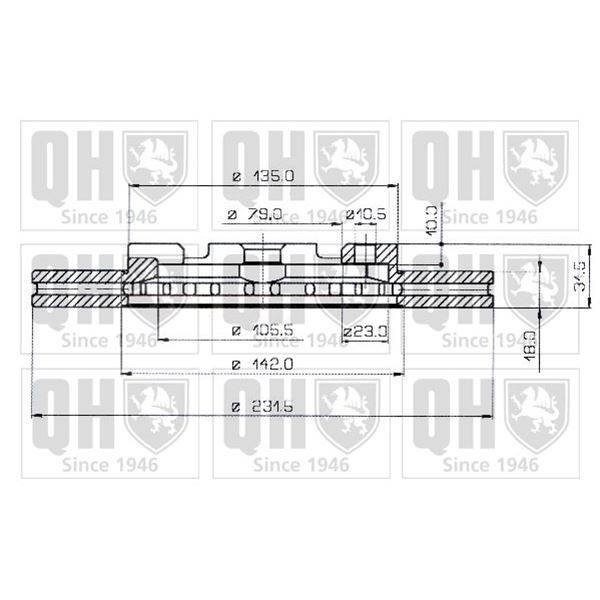 1 disque de frein avant Quinton Hazell BDC3359