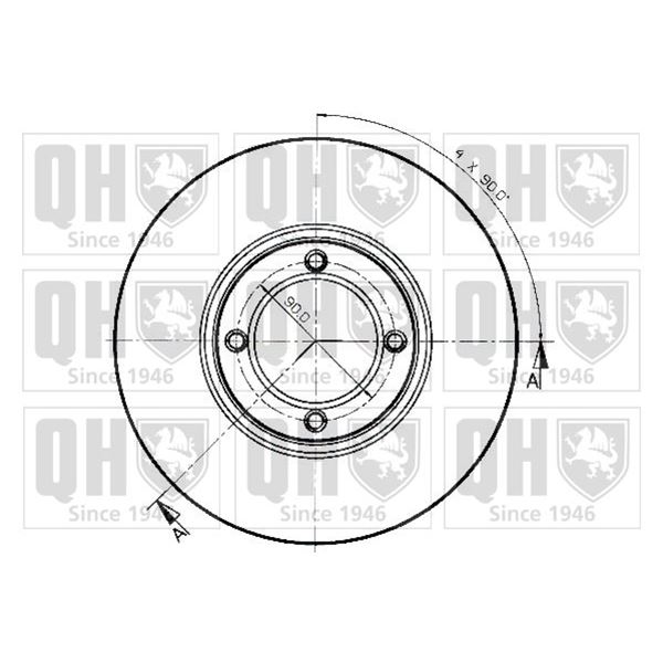 1 disque de frein avant Quinton Hazell BDC3383
