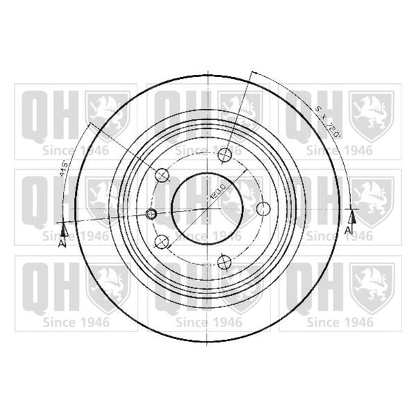1 disque de frein arrière Quinton Hazell BDC3479