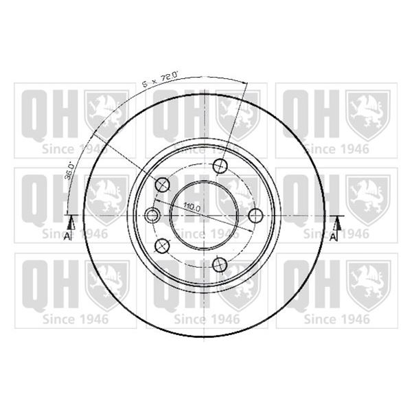 1 disque de frein avant Quinton Hazell BDC3542