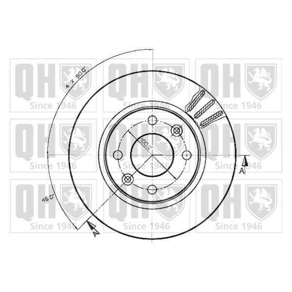 1 disque de frein avant Quinton Hazell BDC3553