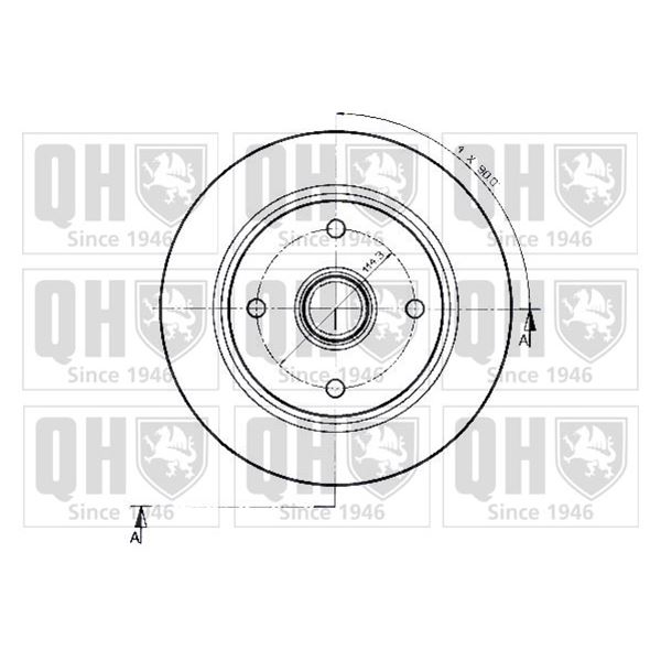 1 disque de frein arrière Quinton Hazell BDC3594
