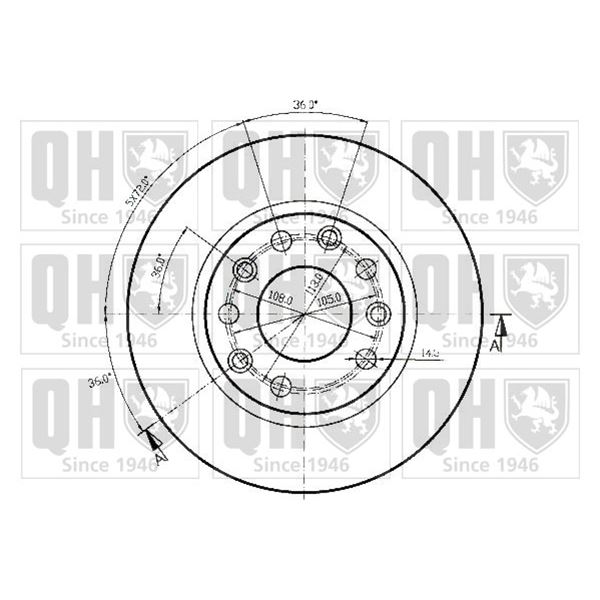 1 disque de frein arrière Quinton Hazell BDC3693