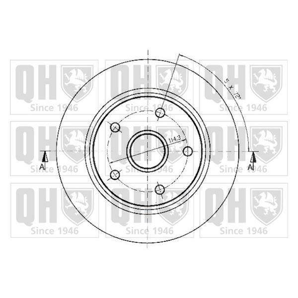 1 disque de frein arrière Quinton Hazell BDC3734