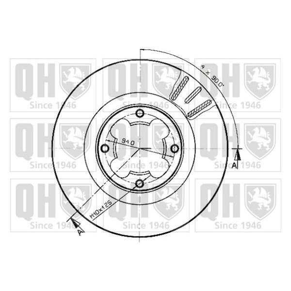 1 disque de frein avant Quinton Hazell BDC3814