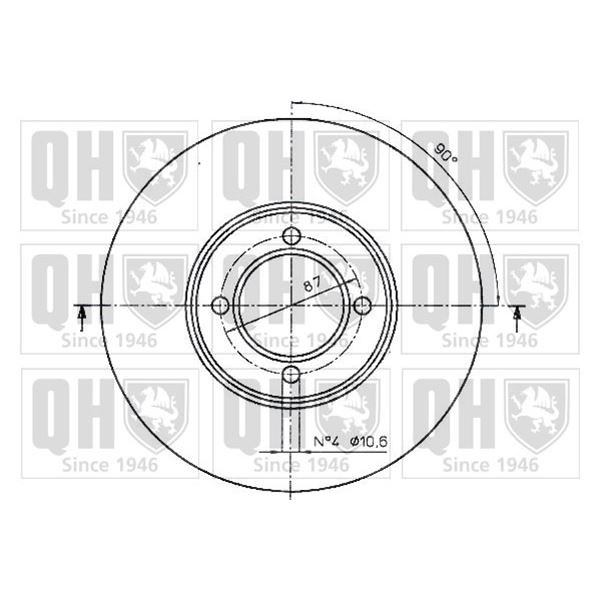 1 disque de frein avant Quinton Hazell BDC4222
