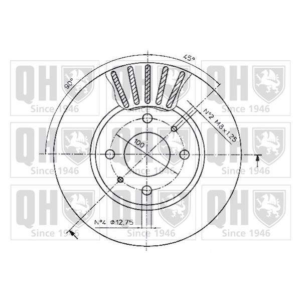 1 disque de frein avant Quinton Hazell BDC4280