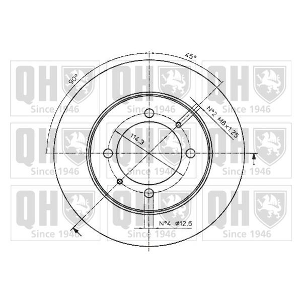 1 disque de frein arrière Quinton Hazell BDC4297