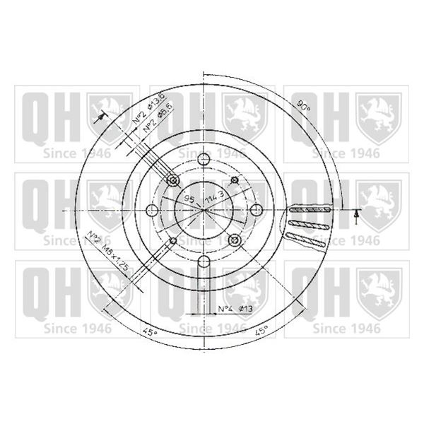 1 disque de frein avant Quinton Hazell BDC4313