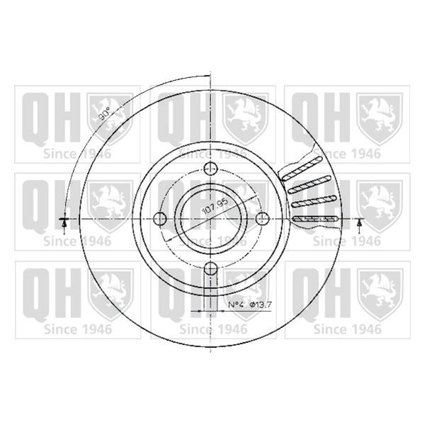 1 disque de frein avant Quinton Hazell BDC4329
