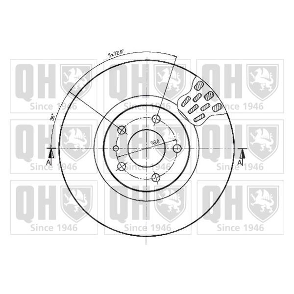 1 disque de frein avant Quinton Hazell BDC4355