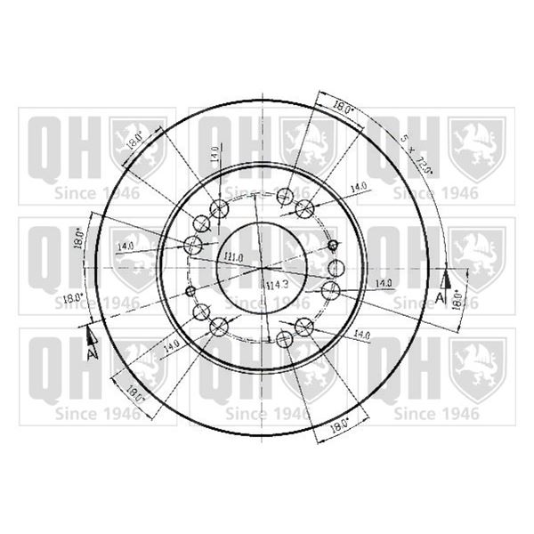 1 disque de frein avant Quinton Hazell BDC4383