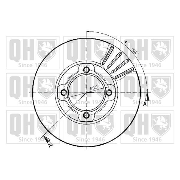 1 disque de frein avant Quinton Hazell BDC4582