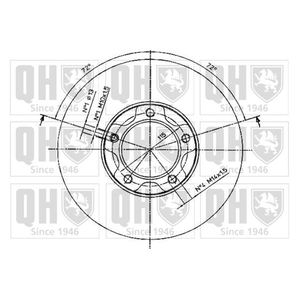1 disque de frein avant Quinton Hazell BDC4725