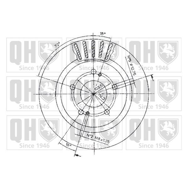1 disque de frein arrière Quinton Hazell BDC4833