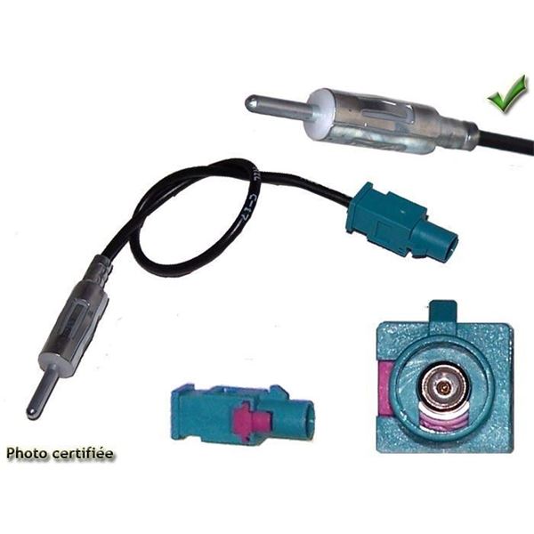 Adaptateur d'antenne radio Fakra pour autoradio Din
