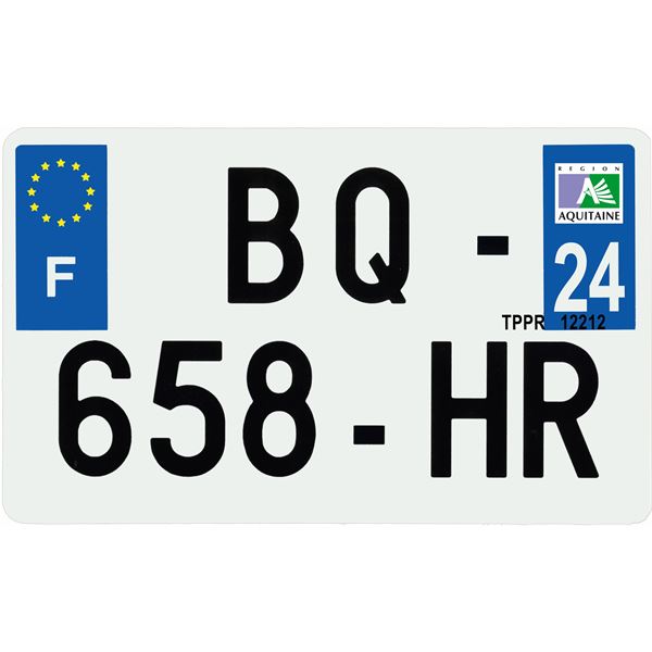 Plaque immatriculation plastique 210 x 130 mm département 24