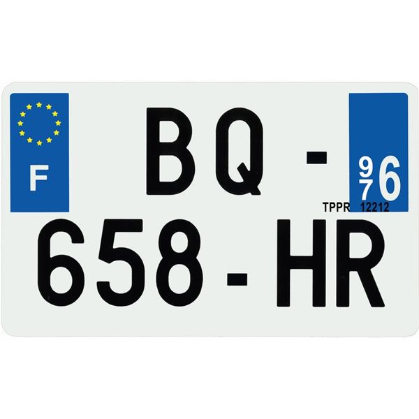 Plaque immatriculation plastique 210 x 130 mm département 976