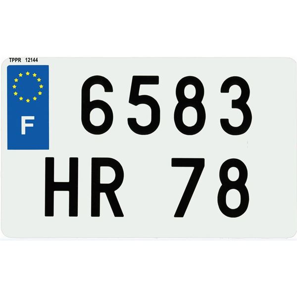 Plaque immatriculation plastique 210 x 130 mm (ancien système)