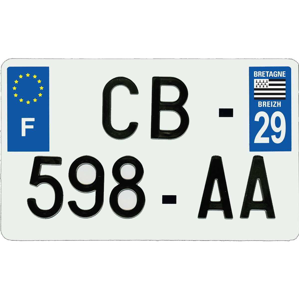 Plaque Immatriculation Aluminium 210 X 130 Mm Département 29