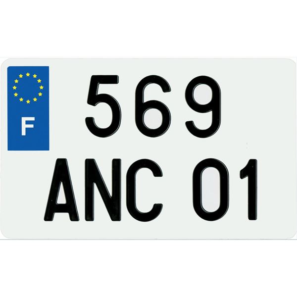 Plaque immatriculation alu 210 x 130 mm (ancien système)