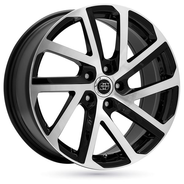 Jante aluminium Infiny 16 pouces Noir Brillant Face Polie Cobalt