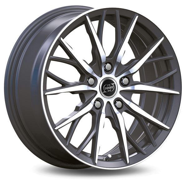 Jante aluminium Infiny 17 pouces Gris Satin Face Polie Spike