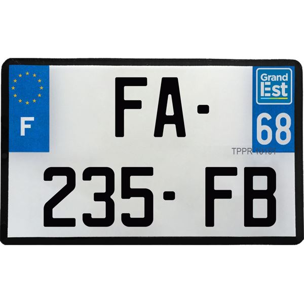 Plaque immatriculation plastique 210 x 130 mm département 75