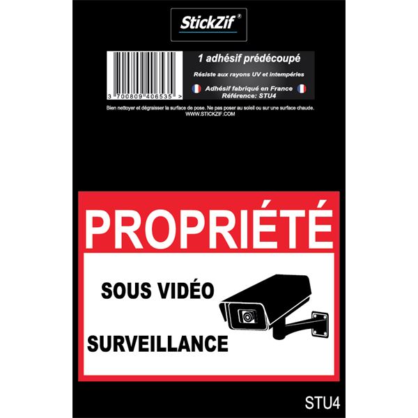 Adhésif Propriété sous vidéo-surveillance x1