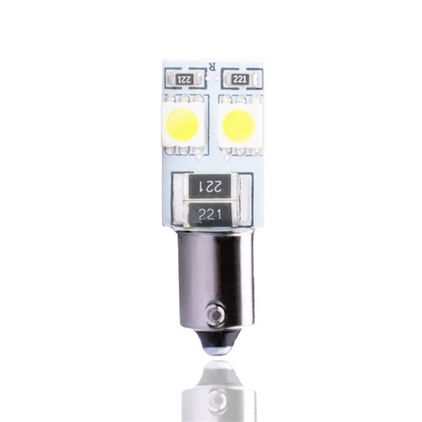2 ampoules BA9S avec 4 LED blanche