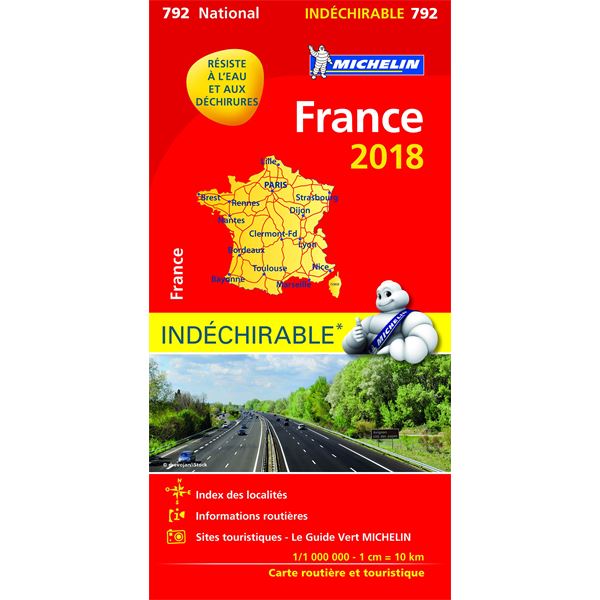 Carte de France indéchirable 2018 Michelin