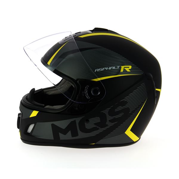 Casque moto scooter Intégral Graphic noir jaune MQS taille M